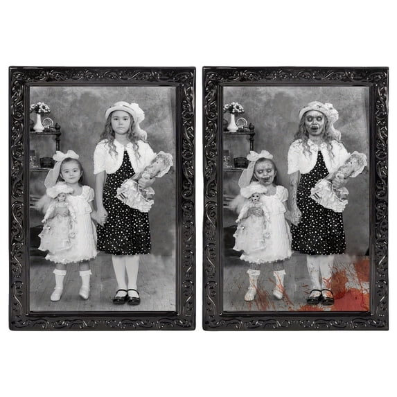 Yttmshdga Scary Halloween Decoration，Indoor Home Wall Decor 3D Changing Moving Picture Frame For Halloween House Decor