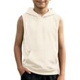 thumbnail image 1 of Ytxxxx Boys Tank Top Muscle Tee Sleeveless Workout Shirt Athletic for Kids Khaki 7-8 Years, 1 of 4