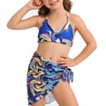 thumbnail image 1 of Ytxxxx Girls 3 Piece Adjustable Straps Bikini Sets with Mesh Coverups Skirt 11-12 Years Blue-e, 1 of 8