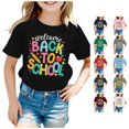 thumbnail image 1 of Ytxxxx Kids Back To School Graphic Short Sleeve Round Neck Tee Black 3-4 Years, 1 of 4