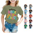 thumbnail image 1 of Ytxxxx Kids Back To School Graphic Short Sleeve Round Neck Tee Light Green 10-11 Years, 1 of 4