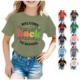 thumbnail image 1 of Ytxxxx Kids Back To School Graphic Short Sleeve Round Neck Tee Light Green 3-4 Years, 1 of 4