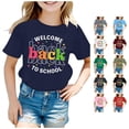thumbnail image 1 of Ytxxxx Kids Back To School Graphic Short Sleeve Round Neck Tee Navy 8-9 Years, 1 of 4