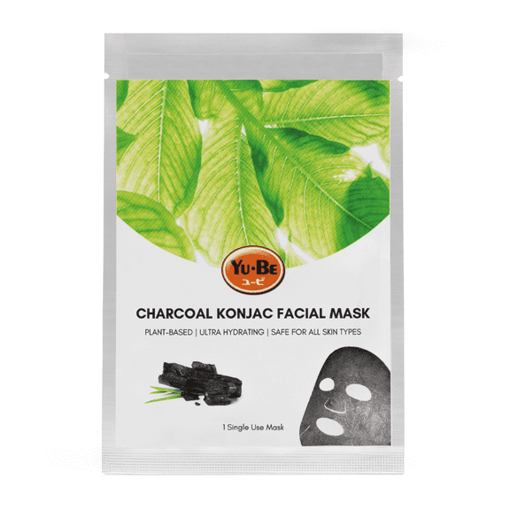 Yu-Be Detoxifying Bamboo Charcoal Facial Mask  Hydrating & Purifying Gel Sheet Mask for Sensitive Skin | 1 Single-Use Mask