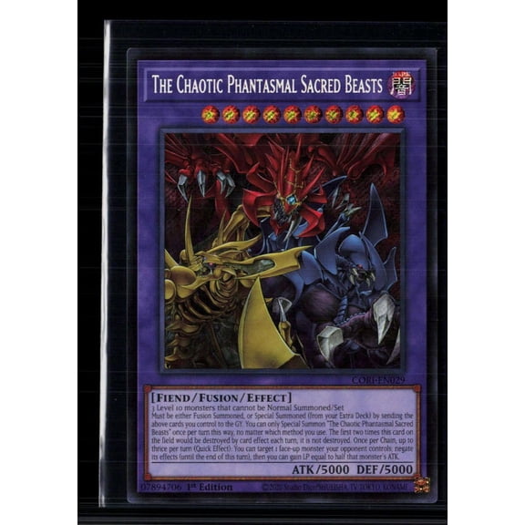 Yu-Gi-Oh! 2020 Chaos Impact The Chaotic Phantasmal Sacred Beasts 1st Edition Lightly Played Konami CORI-EN029