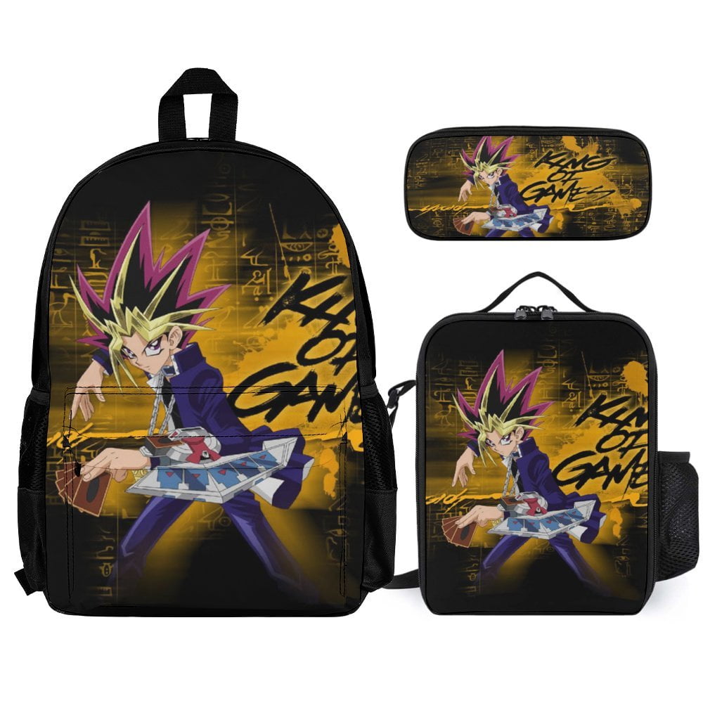 YuGiOh 3Pcs Backpacks Sets with Lunch Bag And Pencil Case for Boys