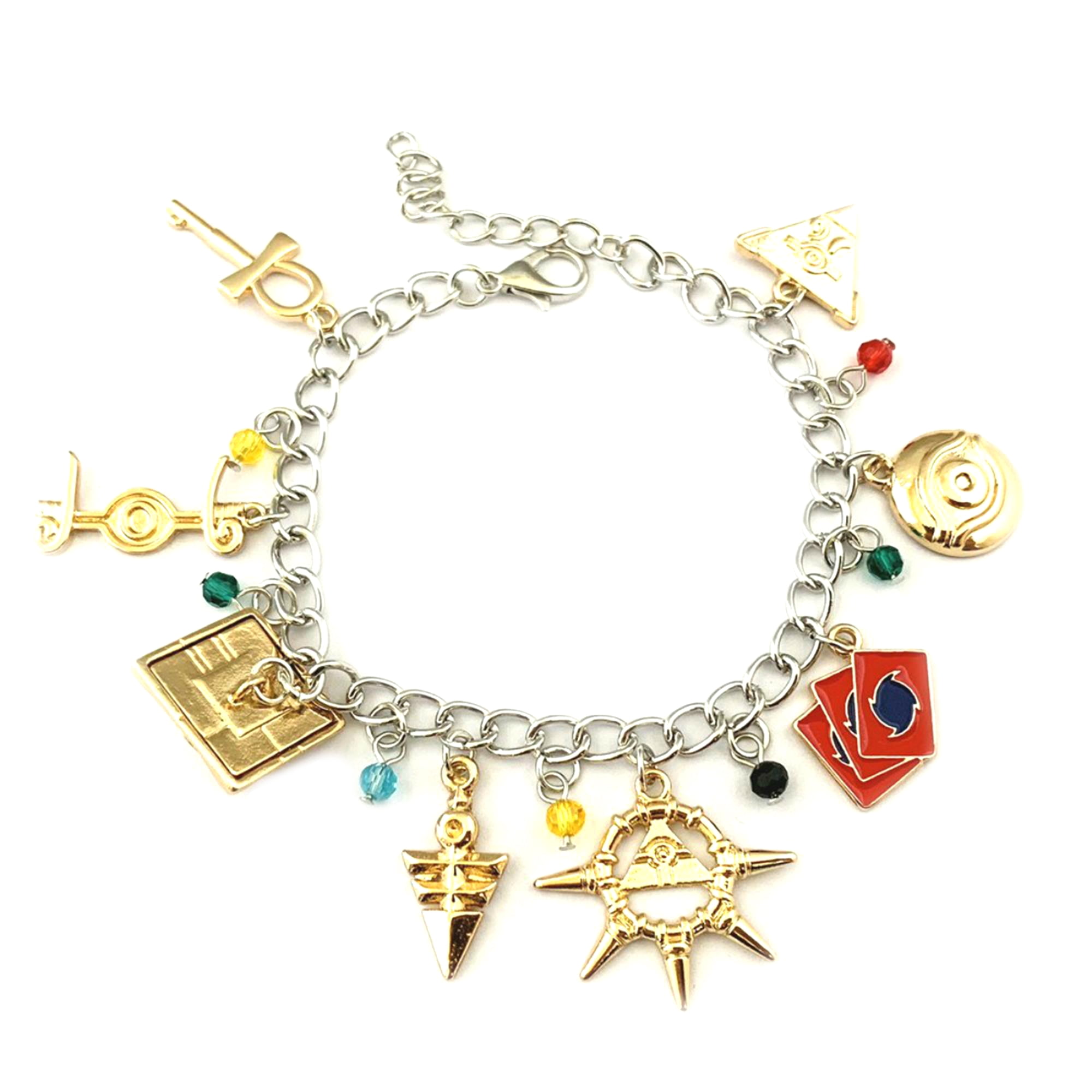 Yu-Gi-Oh Anime Manga Fashion Goldtone Novelty Charm Bracelet