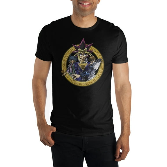 Yu-Gi-Oh Anime Mens Black Short Sleeve Graphic Tee-Large