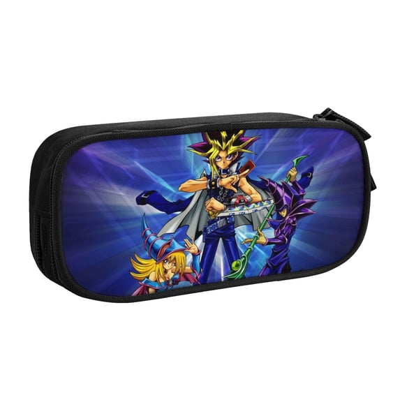 Yu-Gi-Oh Big Capacity Pencil Case, Large Storage Pencil Pouch Pen Case Bag with Zipper, Pencil Case for Office Supplies