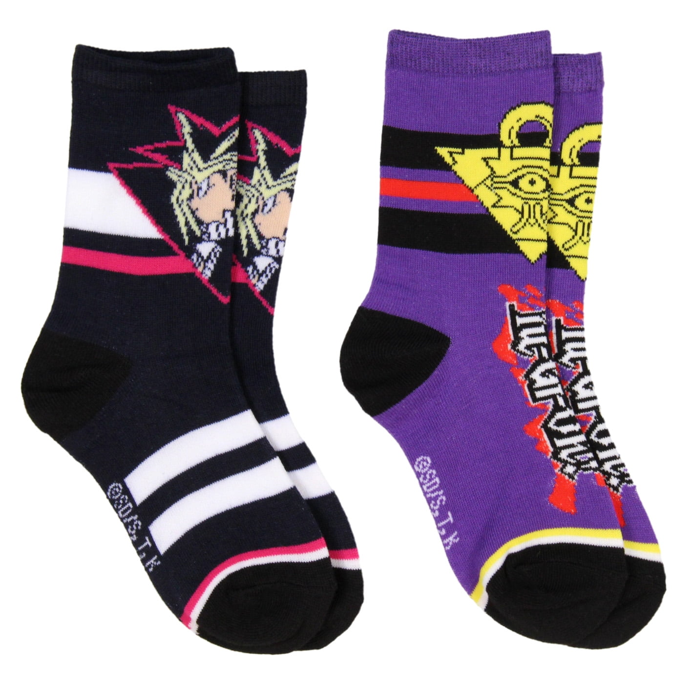 Yu-Gi-Oh! Boys' Socks Yami Yugi Pyramid Of Light 2 Pairs Kids Athletic ...