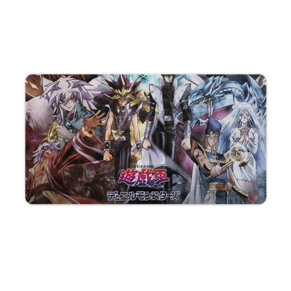 Yu-Gi-Oh Desk Mat, Large Mouse Pad Extended Gaming Mouse Pad Mat with Non-Slip Base Stitched Edges Mousepad for Computer, Office, Keyboard And Laptop