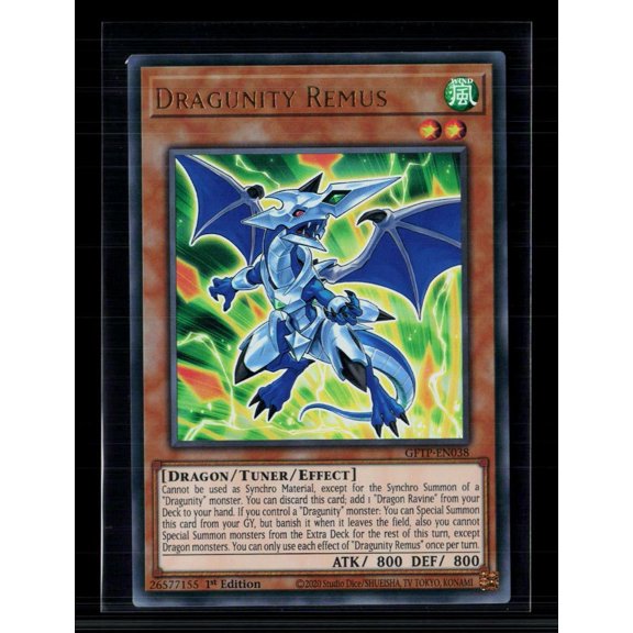Yu-Gi-Oh! Dragunity Remus GFTP-EN038 Ultra Rare 1st Edition 2020 Ghosts From the Past