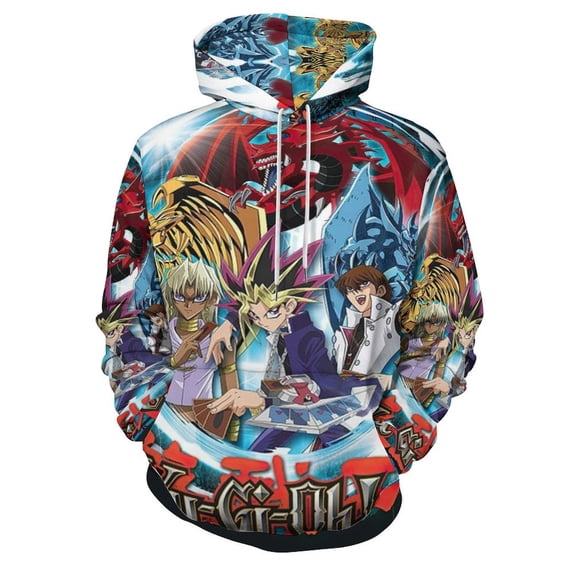 Yu-Gi-Oh Hoodie 3D Print Pullover Hooded Long Sleeve Sweatshirts Tops Blouse with Pocket for Mens Womens