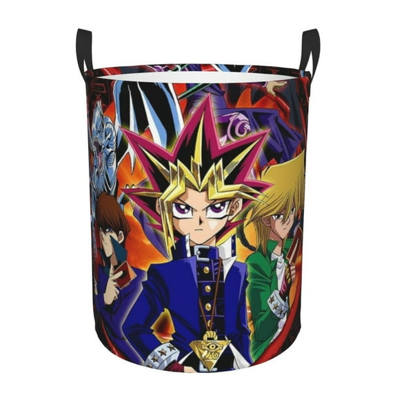 Yu-Gi-Oh Laundry Hamper Basket with Handles, Lightweight Storage Basket Toy Organizer Dirty Laundry Basket Waterproof for College Dorms, Bedroom, Bathroom