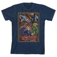 thumbnail image 1 of Yu-Gi-Oh Main Characters Youth Navy Blue Graphic Tee-S, 1 of 2
