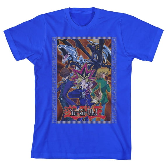 Yu-Gi-Oh Main Characters Youth Royal Blue Graphic Tee-M