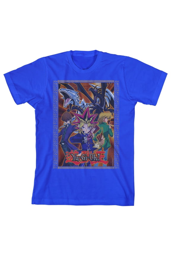 Yu-Gi-Oh Main Characters Youth Royal Blue Graphic Tee-M
