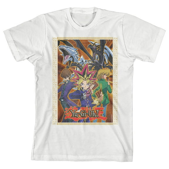 Yu-Gi-Oh Main Characters Youth White Graphic Tee-M