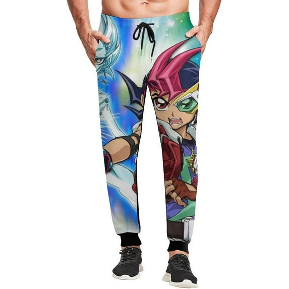 Yu-Gi-Oh Mens Sweatpants Joggers Pants 3D Printing Casual Sweatpants With Drawstring Closed Bottom Daily Trousers With Pockets