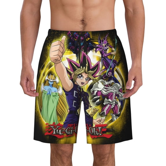 Yu-Gi-Oh Mens Swim Trunks Quick Dry Board Shorts with Mesh Lining Beach Shorts Swimwear Bathing Suits
