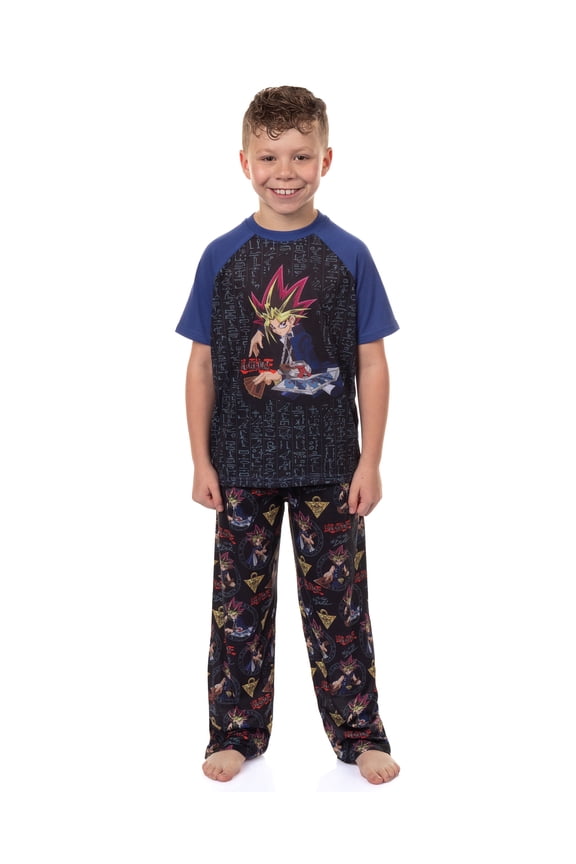 Yu-Gi-Oh! Pajamas Boys' It's Time to Duel Short Sleeve and Pants Lounge Sleep Set