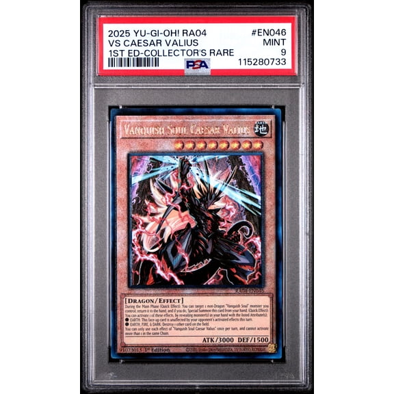 Yu Gi Oh! TCG, PSA Graded 9 MINT, Vs Caesar Valius 1St Ed Collector'S Rare #EN046, Ra04 Quarter Century Stampede, Fully Encapsulated Bundle with Compatible Yu Gi Oh! Hard Sealed Case