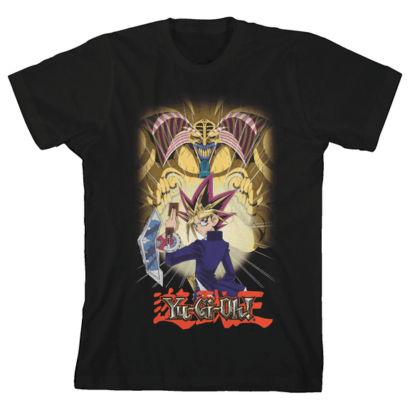 Yu-Gi-Oh Yami Yugi And Exodia Crew Neck Short Sleeve Boys' Black T-shirt-XS
