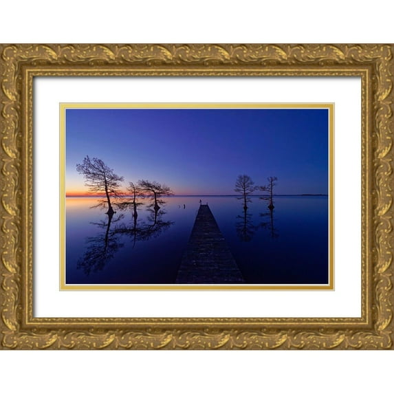 Yu, Liyun 24x17 Gold Ornate Wood Framed with Double Matting Museum Art Print Titled - Waiting