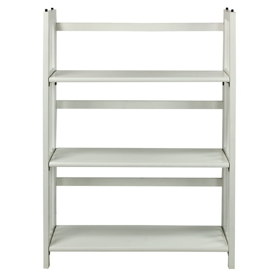 3-Shelf Folding Stackable Bookcase 27.5" Wide-White