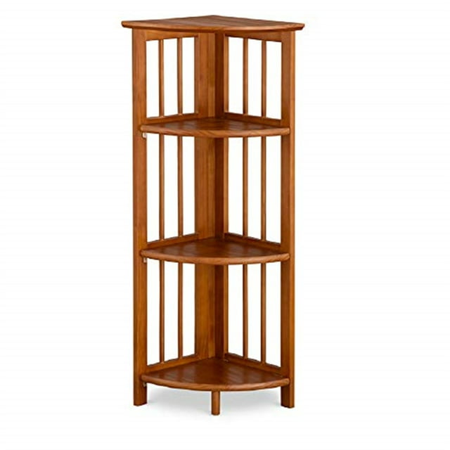 Yu Shan Co USA Ltd Mission 4-shelf Corner Folding Wood Bookcase