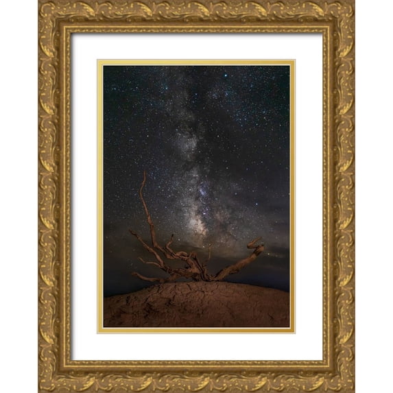 Yu Wu, Irene 18x24 Gold Ornate Wood Framed with Double Matting Museum Art Print Titled - Gobi Desert Night