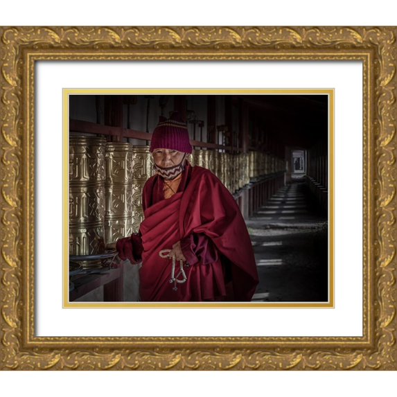 Yu Wu, Irene 24x20 Gold Ornate Wood Framed with Double Matting Museum Art Print Titled - The Power Of Faith