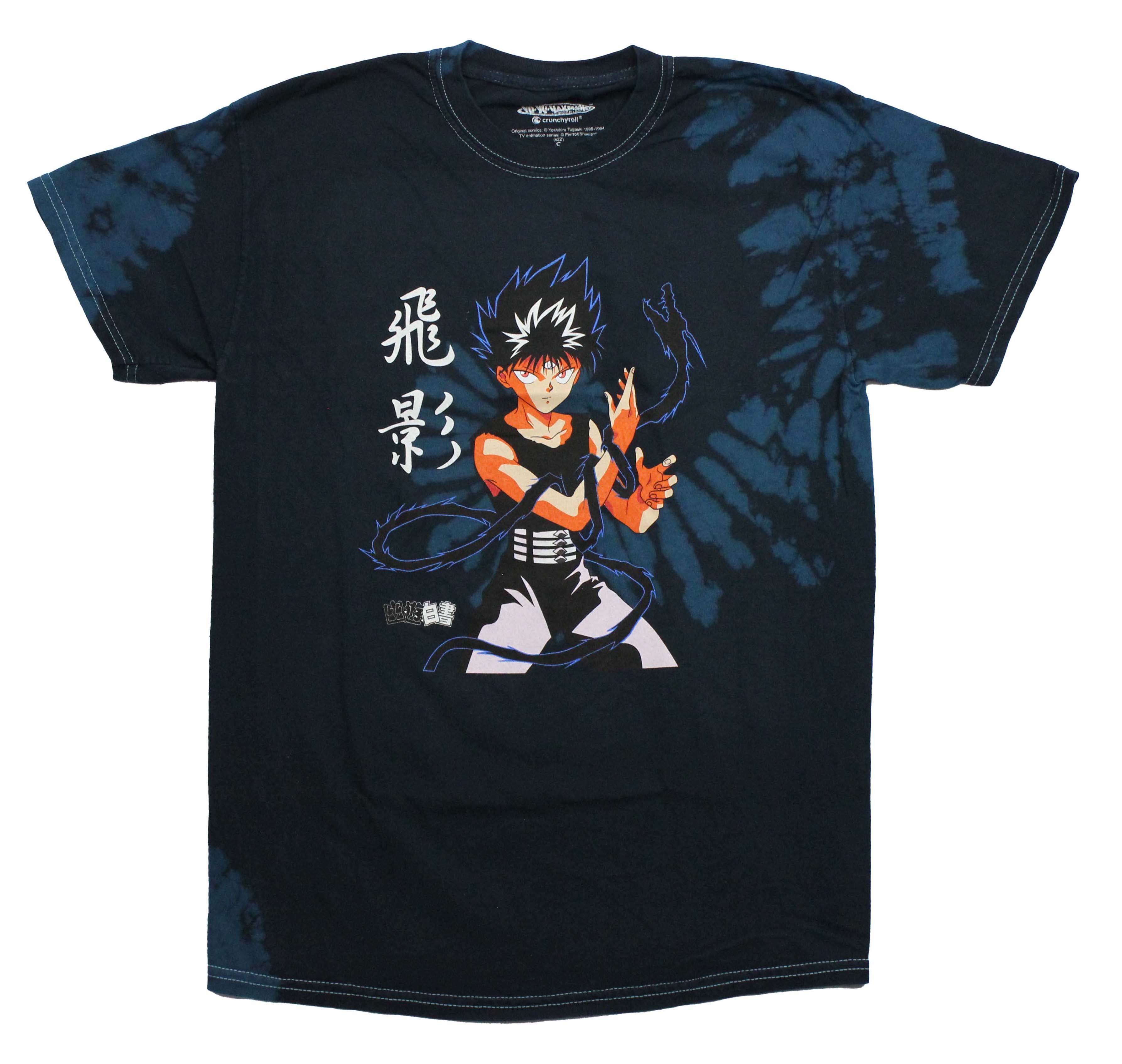 Yu Yu Hakusho Mens T-Shirt - Hiei Holding Blue Lined Rope Tie Dye ...