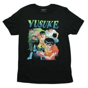 Yu Yu Hakusho Mens T-Shirt - Yusuke Collage Pic Under Name (Medium)