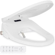 Yu Yusing Elongated Smart Heated Bidet Toilet Seat for V-Shaped Toilets20"x15" with Remote Control  Bidet Warm Water Wash, Self-Cleaning Nozzle, Warm Air Dryer, Deodorizer, LED Night Light