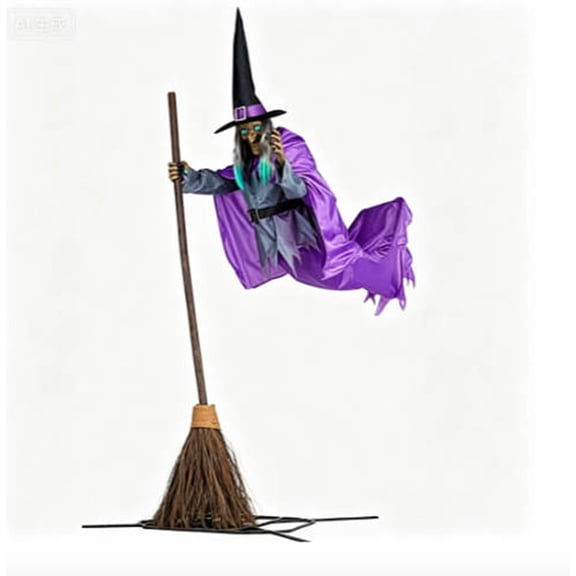 YuCaiWen,Halloween Decorations Outdoor,Decor Garden Witch Floating,11.5 Ft Animated Hovering Witch Animatronics,Sound & Touch Activated Sensor