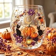 thumbnail image 1 of YuCaiWen,Halloween Stemless Wine Glass 2d Ghost Pumpkin Witch,Clear Tumbler Cup Spooky Fall Themed Drinking Glass For Cocktail, 1 of 6