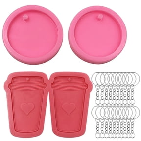 YuCool Love Heart Coffee Cup Resin Mold for DIY Keychain Jewelry Craft