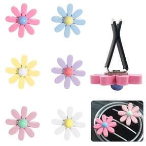 YuCool Mini Flowers Charm Air Vent Decorations Automotive Air Fresheners, 6 Pieces
