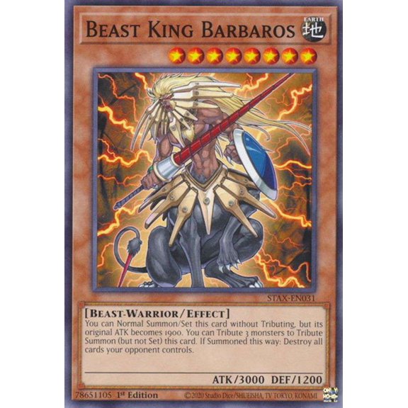 YuGiOh 2-Player Starter Set Common Beast King Barbaros STAX-EN031