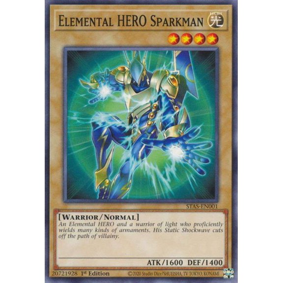 YuGiOh 2-Player Starter Set Common Elemental HERO Sparkman STAS-EN001
