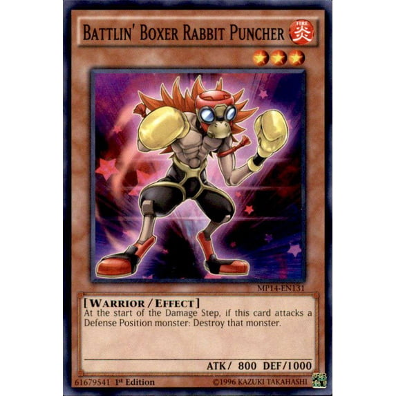 YuGiOh 2014 Mega Tin Common Battlin' Boxer Rabbit Puncher MP14-EN131