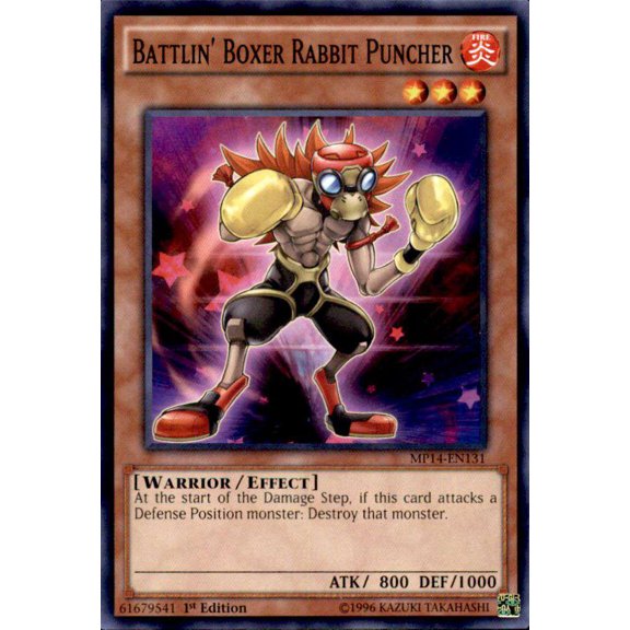 YuGiOh 2014 Mega Tin Common Battlin' Boxer Rabbit Puncher MP14-EN131