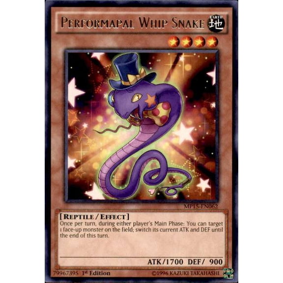 YuGiOh 2015 Mega-Tin Mega Pack Rare Performapal Whip Snake MP15-EN062