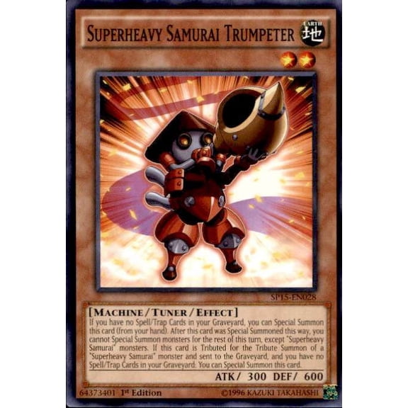 YuGiOh 2015 Star Pack ARC-V Common Superheavy Samurai Trumpeter SP15-EN028