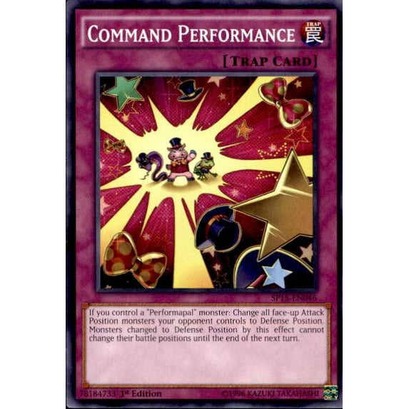 YuGiOh 2015 Star Pack ARC-V Shatterfoil Rare Command Performance SP15-EN046