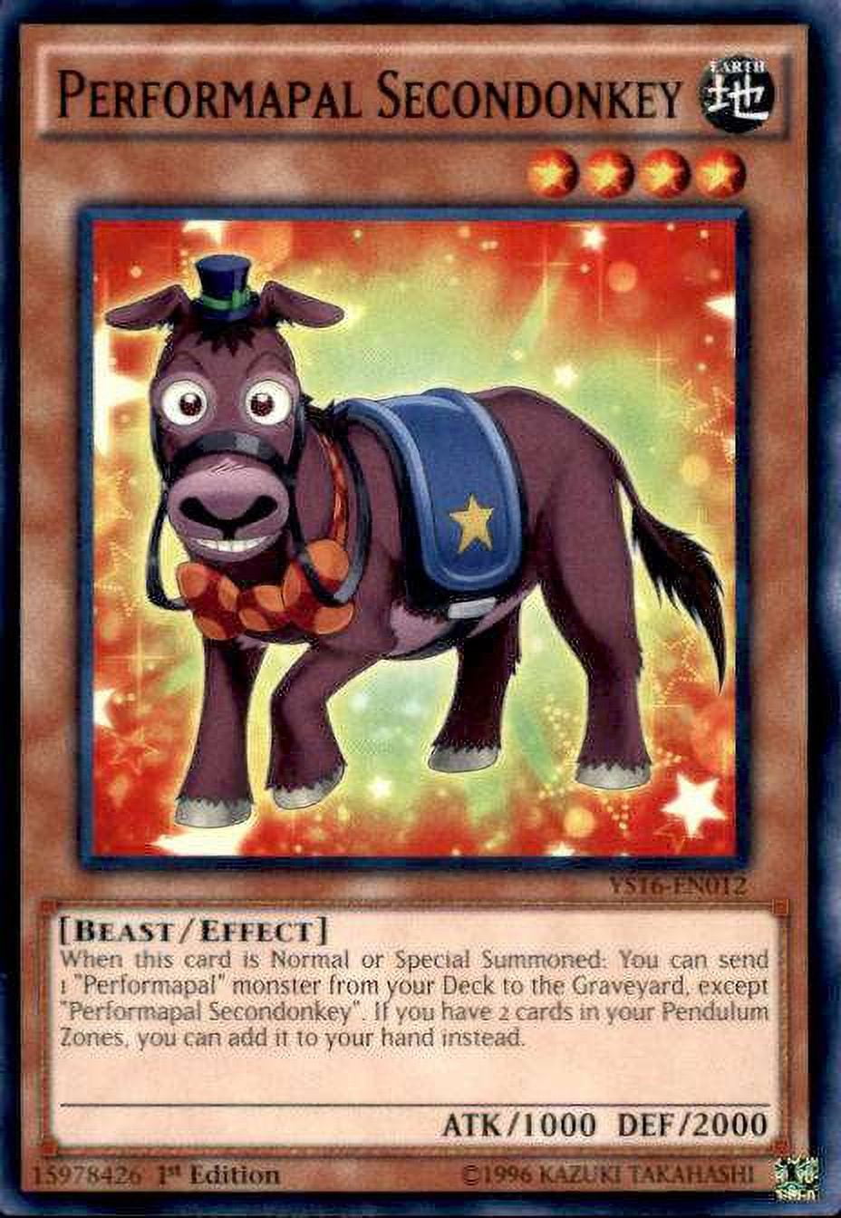 YuGiOh 2016 Starter Deck Yuya Common Performapal Secondonkey YS16-EN012 -  Walmart.com