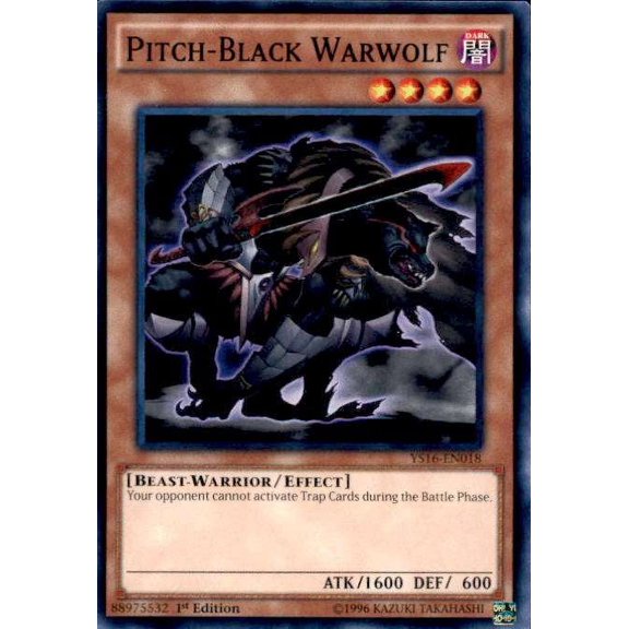 YuGiOh 2016 Starter Deck Yuya Common Pitch-Black Warwolf YS16-EN018
