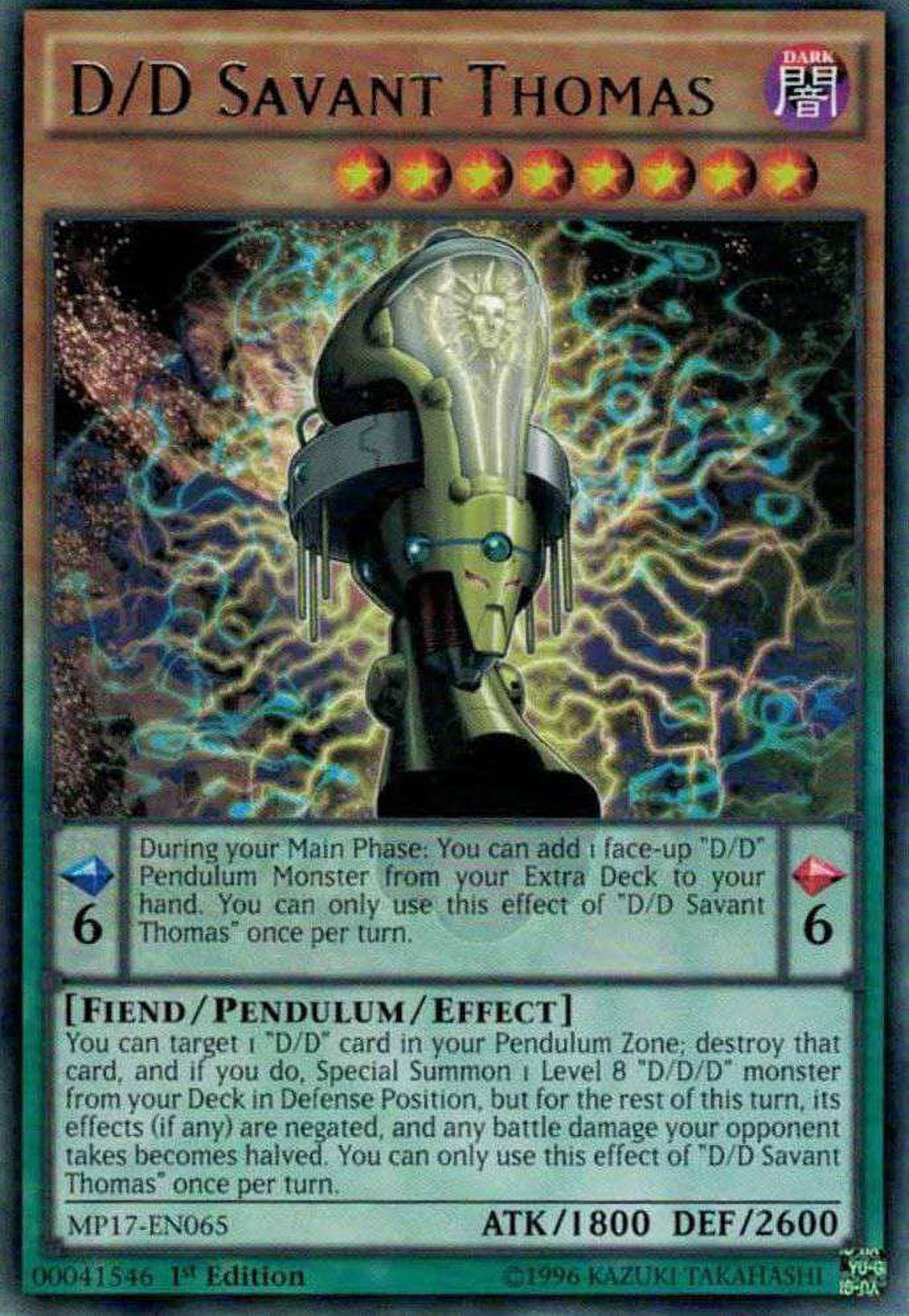 YuGiOh 2017 Mega-Tin Mega Pack Rare D/D Savant Thomas MP17-EN065 -  Walmart.com