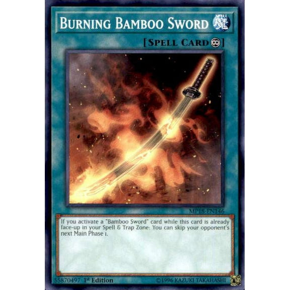 YuGiOh 2018 Mega-Tin Mega Pack Common Burning Bamboo Sword MP18-EN146